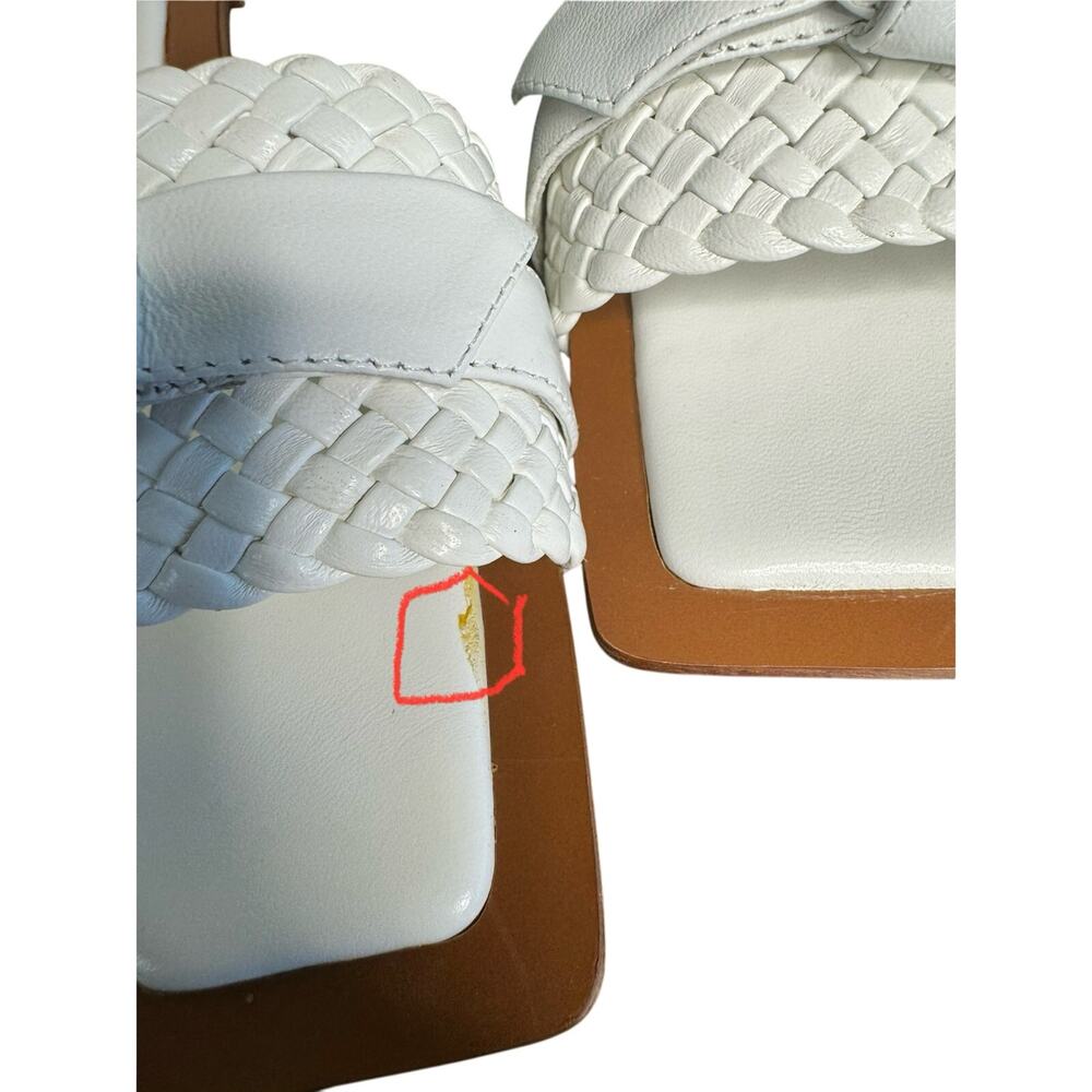 Alexandre Birman NIB Clarita Woven Leather Flat Sandals in White Size 39.5 - Picture 10 of 11